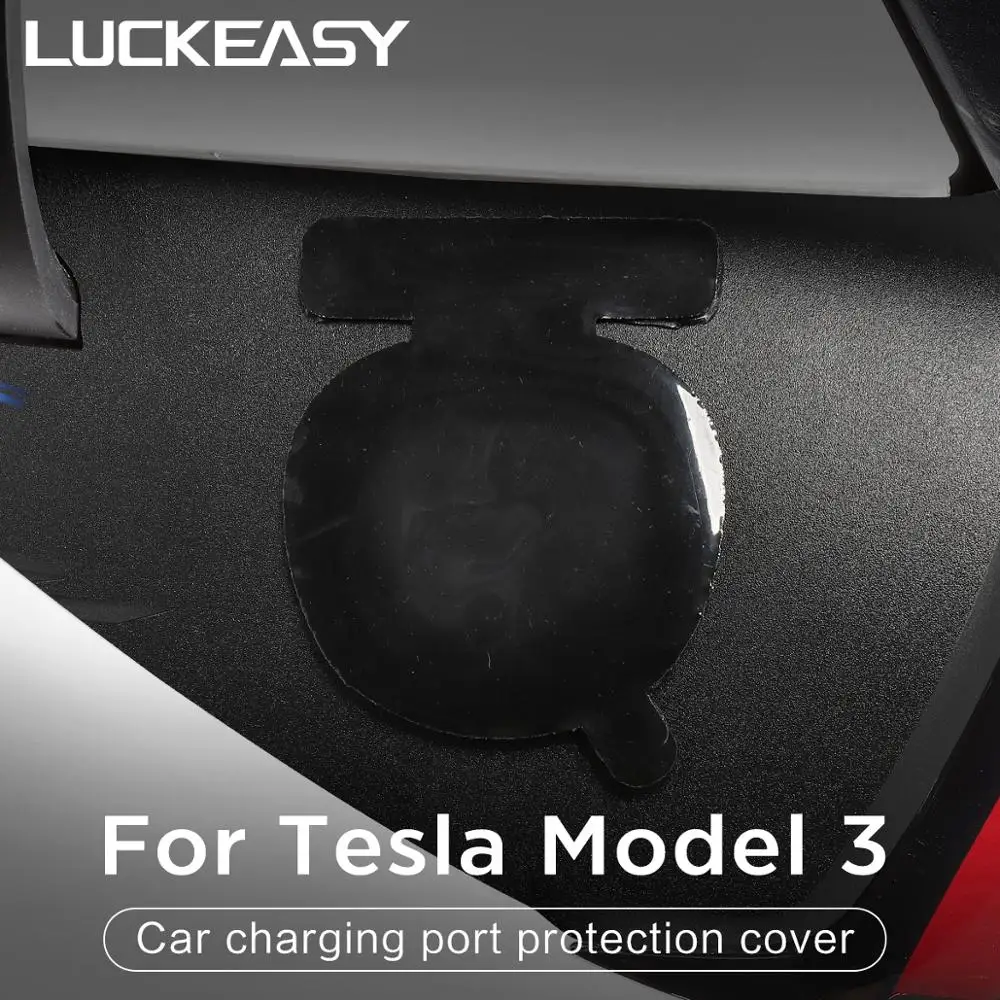 LUCKEASY автомобильный зарядный порт Защитная крышка для tesla модель 3- зарядный порт Пылезащитная заглушка белый/черный