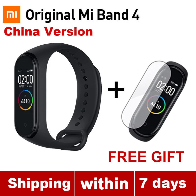 Xiaomi mi Band 4 новейший mi band 4 Mp3 музыкальный цветной экран фитнес частота сердечных сокращений Bluetooth 5,0 умные часы - Цвет: Chinese Version