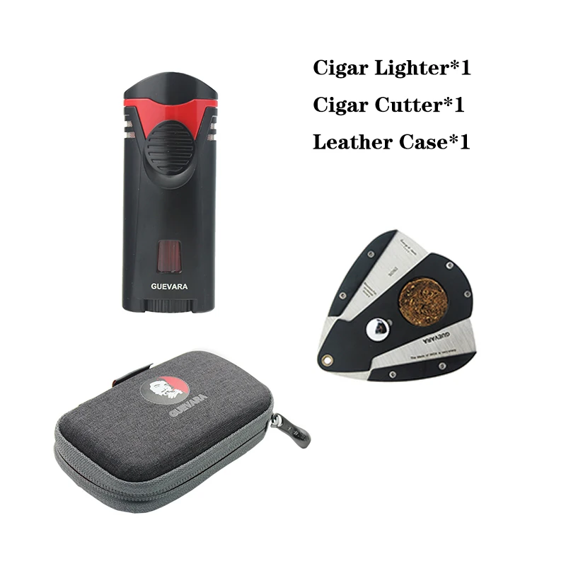Guevera сигары аксессуары комплект сигары резак Зажигалка для подарочной коробки - Цвет: RAG-6315D No Box