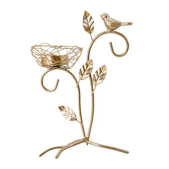

Home Decor Tabletop Candle Holder Golden Bird Dinner Table Props Vintage Bedroom Wedding Party Living Room Iron Ornament