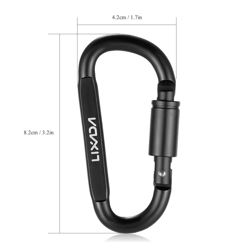 Key Chain Clip Lixada D Buckle Carabiner Aluminum Alloy Locking Screw Hanging Snap Hook Climbing Camping Multi Tools
