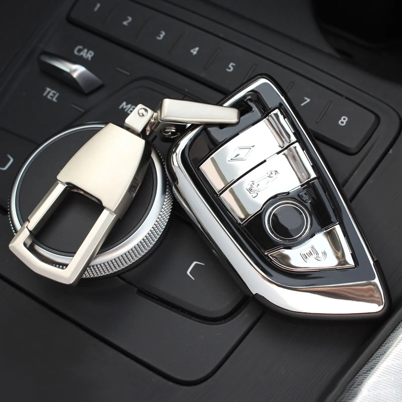 Автомобильный чехол для ключей, чехол для ключей BWM F48 G11 G30 G38 525 540 740 1 2 5 7 серии, чехол, стильный держатель, чехол для автомобиля - Название цвета: Серебристый