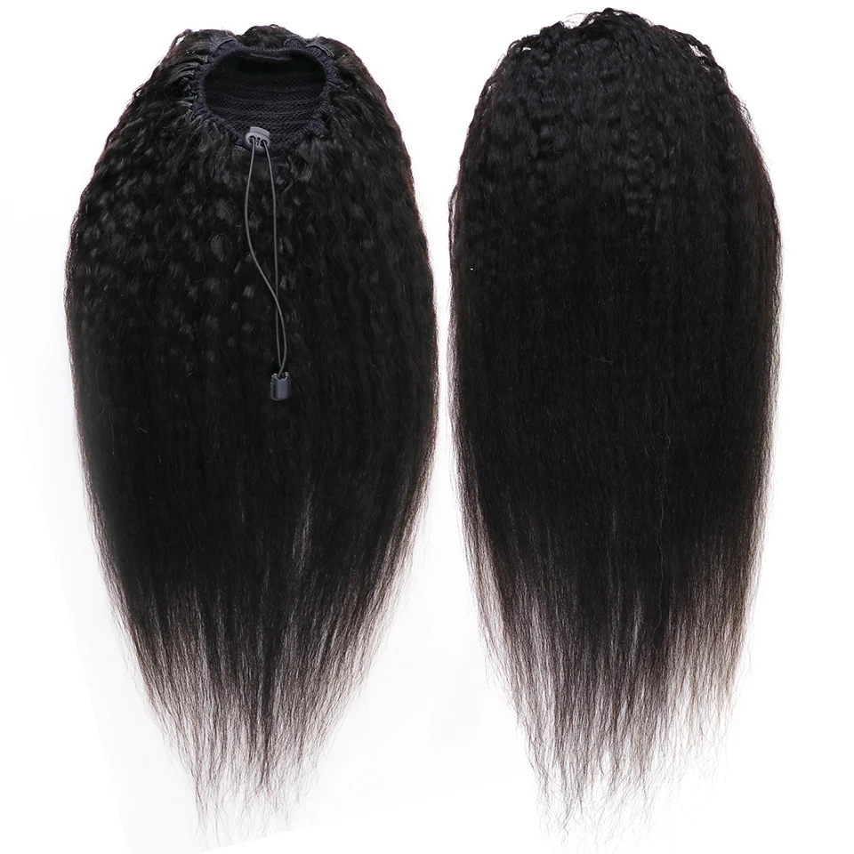 Человеческие накладные волосы MRSHAIR на шнурке для конского хвоста афро кудрявые