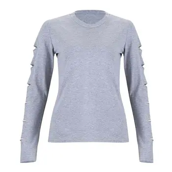 

New Autumn Women lady O-neck Slim Pullover Shirt Casual Warm High Elastic Long Sleeve Tops Hollow Out Slim Fit Sweaters