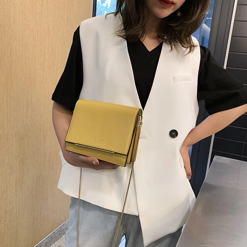

Bag Women's 2019 New Style Fashion Korean-style Versatile Shoulder GIRL'S INS Shoulder Fashion Elegant Square Bag Chain Bag