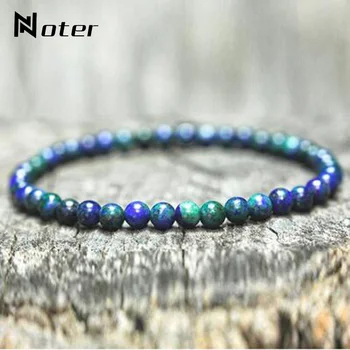 Noter Minimalist 4mm Small Beads Bracelet For Men Women Natural Opal Tiger eye Stone Braslet Casual Jewelry Accessories Pulseras
