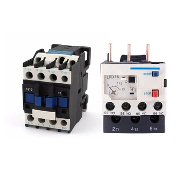 

3 Poles AC 9A - 13A Thermal Overload Electric Relay 1 NO 1 NC with Power AC Contactor 1NO AC 220V 50/60Hz Coil Motor Starter Rel