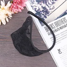 Gay Sissy Мужское нижнее белье кружевное цветочное без косточек C-string бикини трусы с мешочком для балки сексуальное мужское нижнее белье мужские экзотические трусики