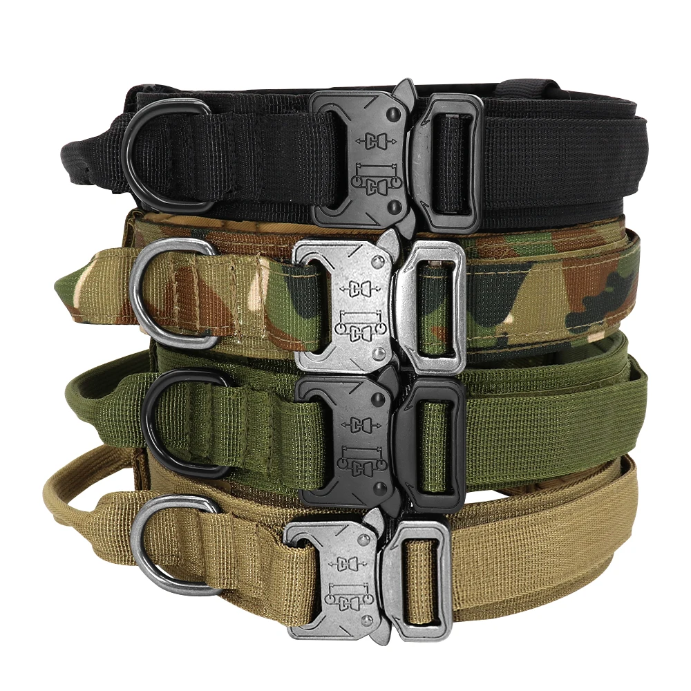 Military Tactical Dog Collar Elastic Bungee Leash  Collar Set Nylon Pet Collar Large Dogs Traning Collars For German Shepherd