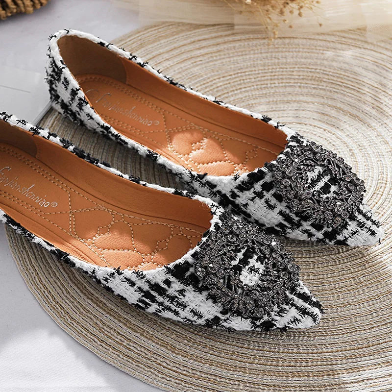 2020 Spring Summer Shoes Women Flats Brand Slip-on Casual Woman Boat Office Ladies Soft Big Size 42 Black White N034 | Обувь