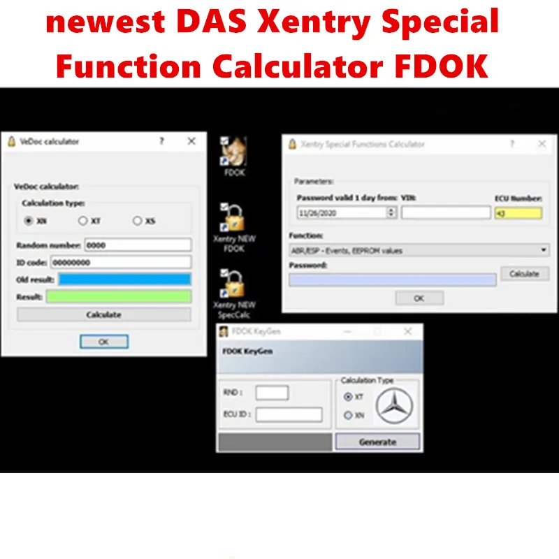 2021 newest DAS Xentry Special Function Calculator FDOK Vedoc