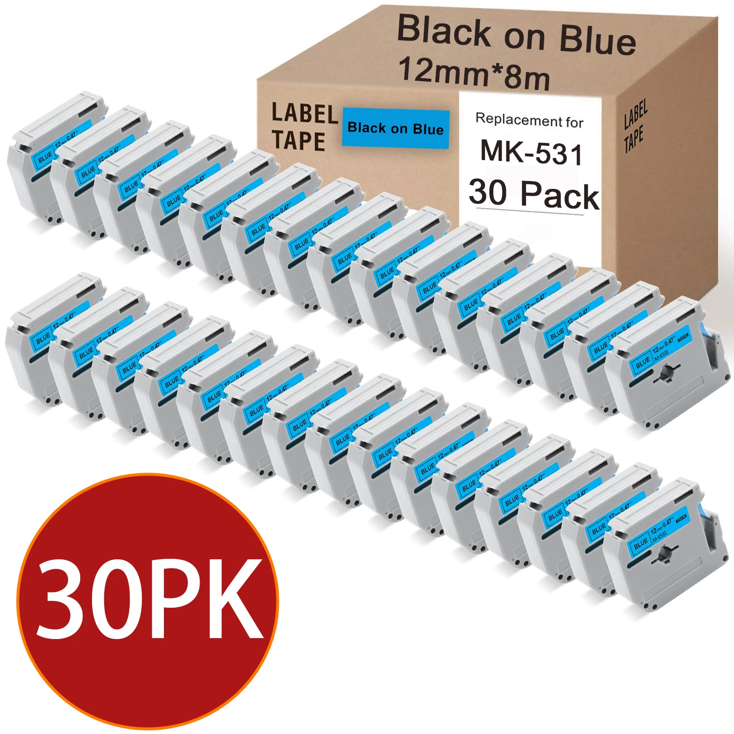 30PK M-K231 MK 231 ярлыки черные на белом для Brother MK-231 MK-131 12 MK-531 P Touch Label Maker | Компьютеры и