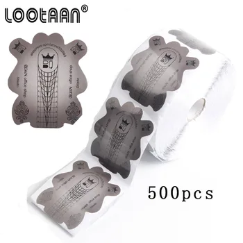 

Lootaan Gray 500Pcs/Lot Thick Nail Form For Acrylic UV Gel Tip Extension GuideSelf-Adhesive Forms Stickers Nails Art Tools