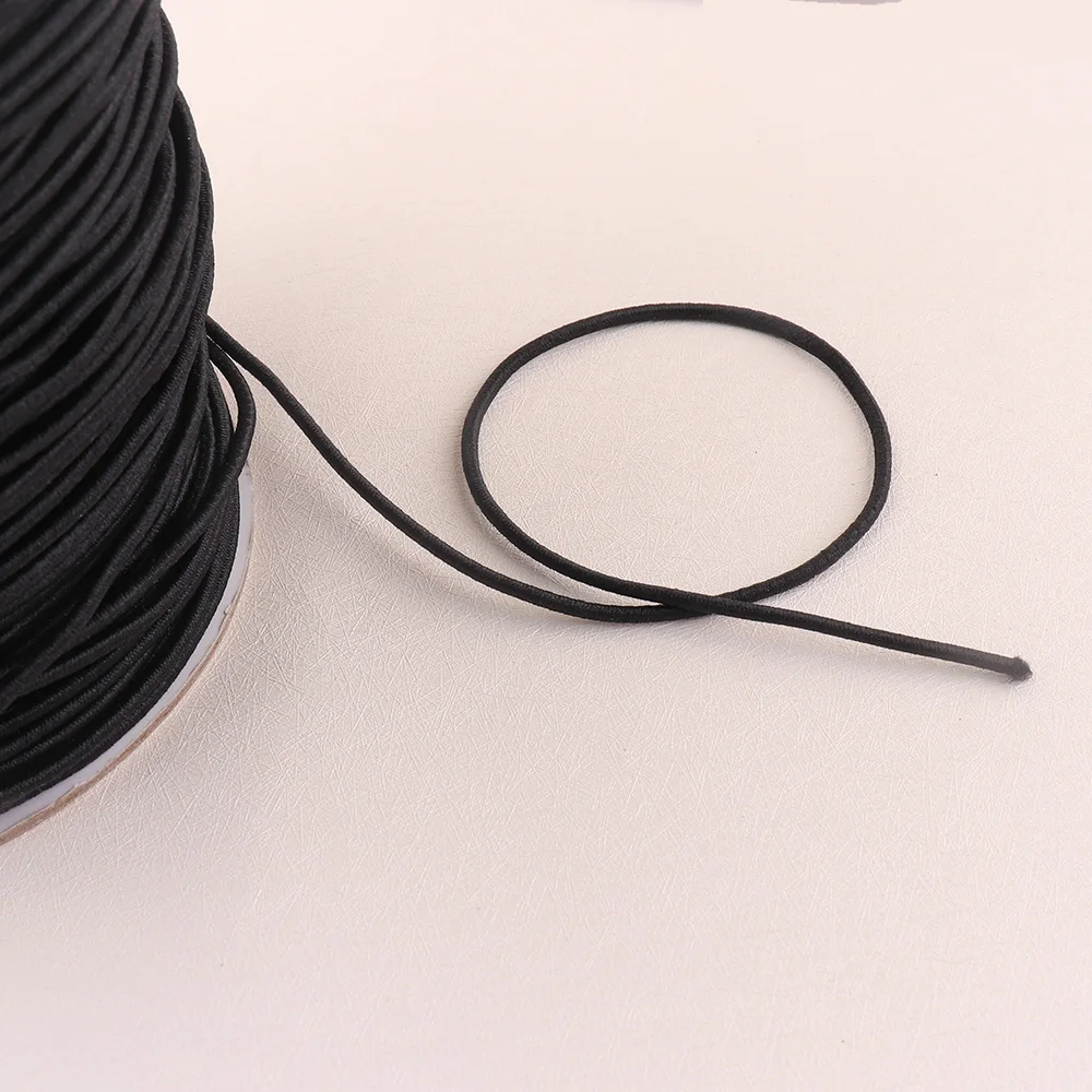 2 мм эластичная веревка черная/белая высококачественная ткань сетевой шнур для изготовления ювелирных изделий DIY наружные Швейные аксессуары