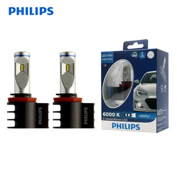 

Philips LED H8 H11 H16 X-treme Ultinon LED Car Fog Light 6000K White Original Auto Main Bulbs + 200% Brighter 12834UNIX2, Pair