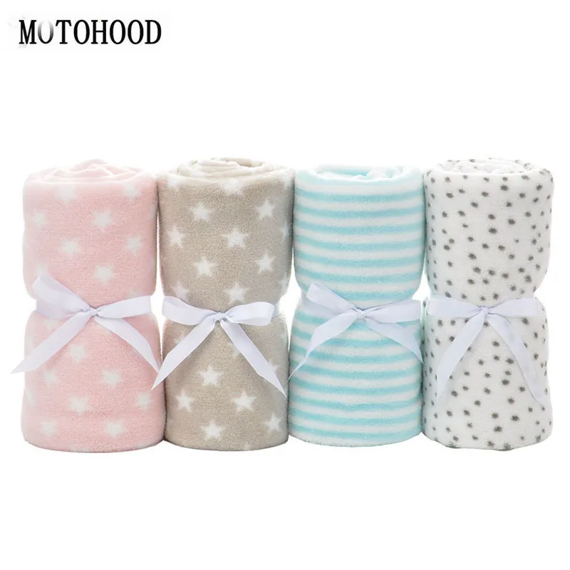 

MOTOHOOD Baby Blankets Newborn Fashion Striped Star Swaddle Baby Bath Blankets Muslin Infant Baby Blankets For Kids 75*100cm