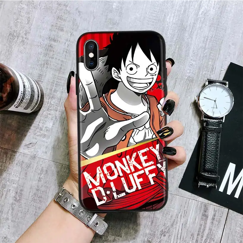 One Piece Character Cartoon Black Back Cover Phone Case For Apple IPhone 11 Pro XS MAX 3