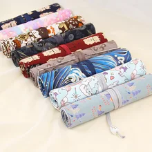 1 pc Pen Wrap Travel Portable Pens Bag Fortune Cat Pendant Unicorn Autumn Harvest Blue Forest Chinese Dragon and Other Patterns