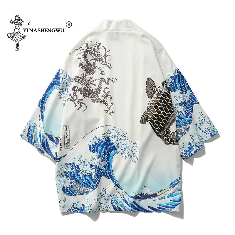 Cheap Japanese Kimono Asian Yukata Women Harajuku Tops Japanese Traditional Orient Ethnic Cardigan Kimonos Unisex Thin Loose Blouses