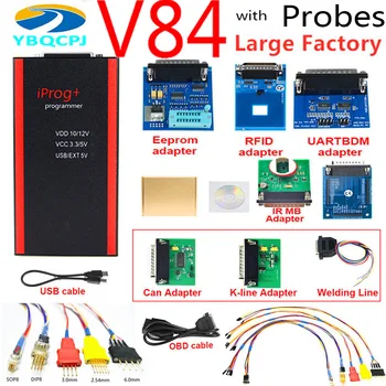 

Iprog+ V84 Iprog Pro Programmer with Probes Adapters for in-circuit ECU Support IMMO+Mileage Correction+Airbag Reset till 2019