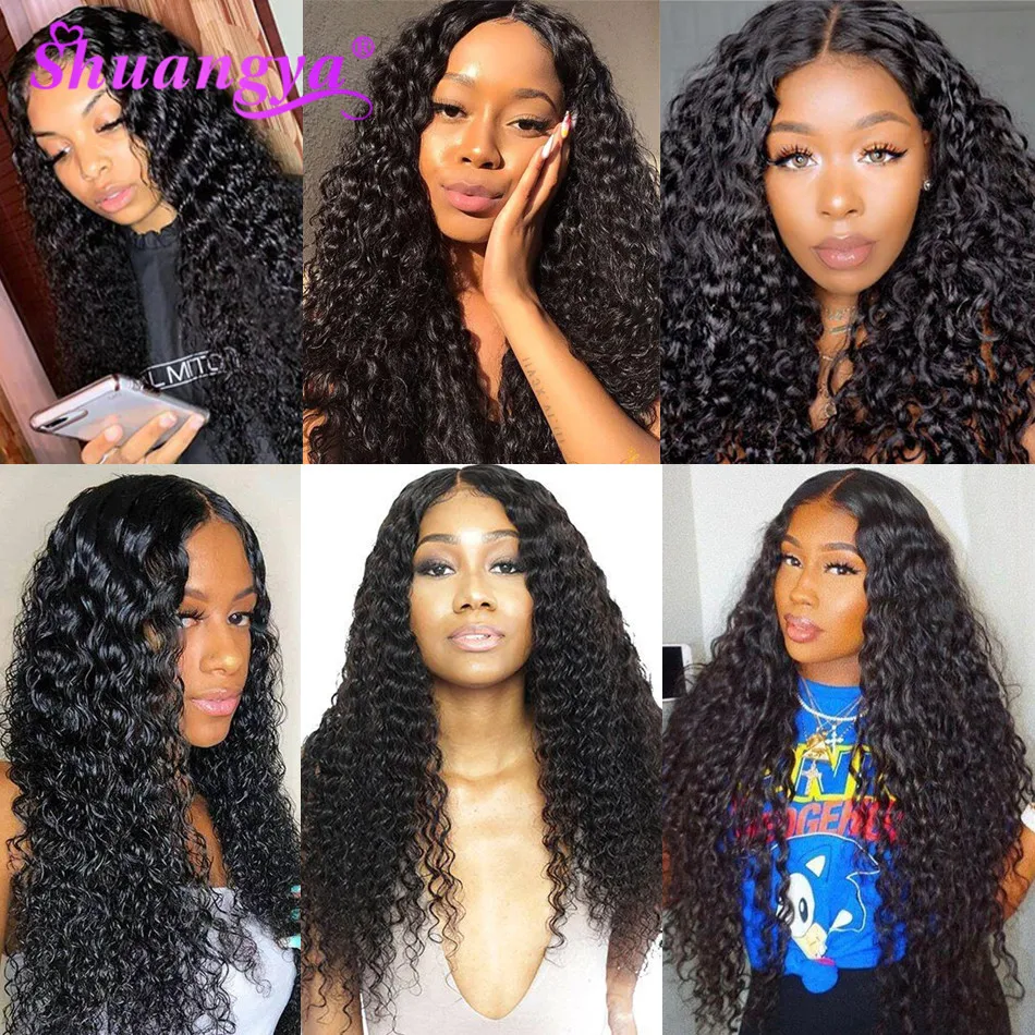 Skup Zestawy brazylijskiej fali wody z zamknięciem 100% wiązki ludzkich włosów z zamknięciem Remy włosy 3 4 wiązki z zamknięciem Shuangya włosy