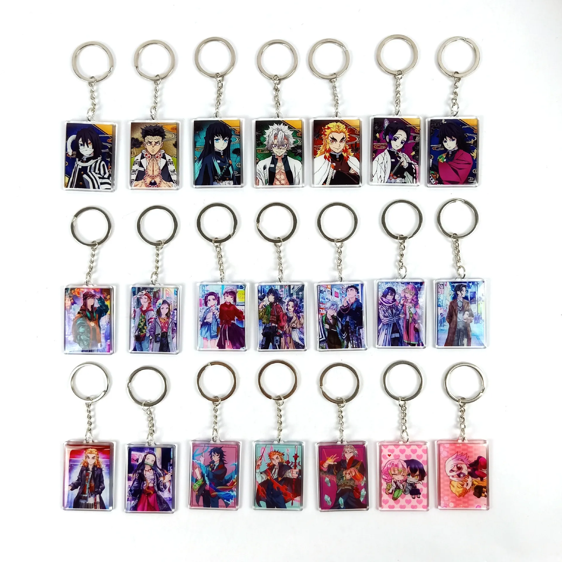 

New 31Styles Demon Slayer Kimetsu No Yaiba Keychain Tanjirou Nezuko Zenitsu Giyuu Uzui Tengen Kaigaku Keyring Acrylic Key Chains