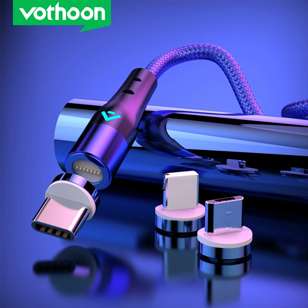 Магнитный кабель Vothoon для быстрой зарядки Micro USB Type C iPhone Samsung провод передачи