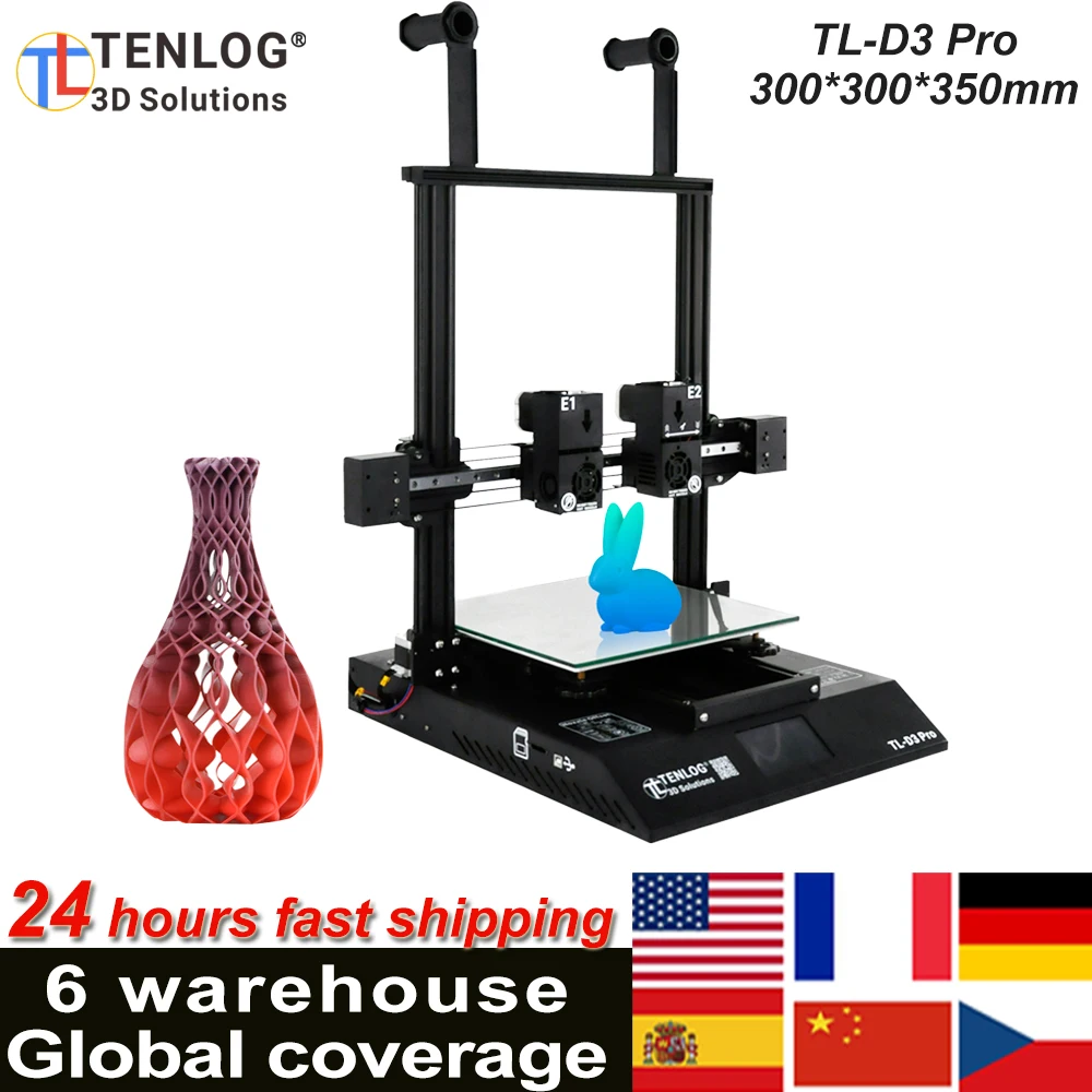 3D принтер TENLOG TL D3 Pro Независимый двойной экструдер двойная ось Z с сенсорным
