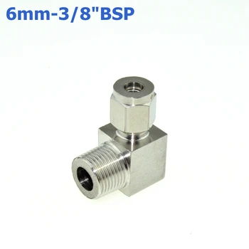 

2Pcs 3/8" BSPT Male Thread x 6MM Double Ferrule Tube Compression Elbow Fitting Male Thread Connector PT Stainless Steel 304