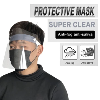 

1PCS Transparent Face Shield Safety Protective Mask Anti-Fog Oil-Splash Proof Anti-UV Anti-Shock Safety Face Mask