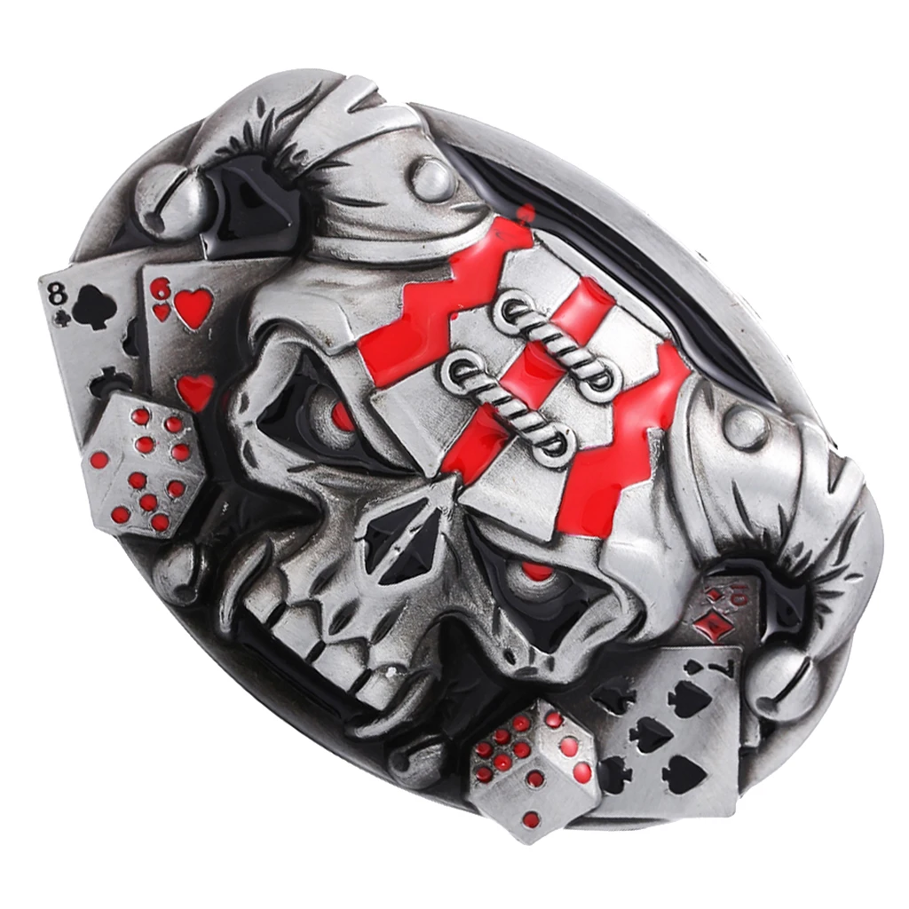 Punk Belt Buckle Antique Silver 3D Skull Head Gothic Motorcycle Biker