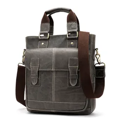 Real Leather Man Bag Commercial Retro Men's Upright Hand Bill of Lading Shoulder Bag Inclined Head Layer Cowhide Man Bag