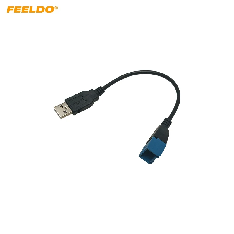 

Автомобильный аудио-вход FEELDO, медиа-провод для передачи данных 2,0, USB к мини-USB-порту, Кабель-адаптер для Nissan Ford Series, USB AUX передача