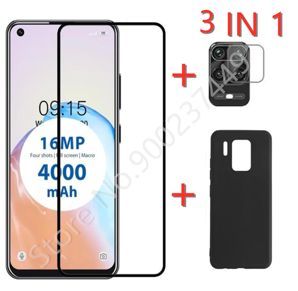 3 в 1 чехол + закаленное стекло для камеры Oukitel C18 Pro Защитное экрана 9D Стекло