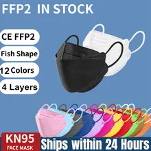 Aprovado ffp2mask ce certificada mascarillas fpp2 colores 4 camadas peixe kn95 máscaras ffpp2 mascarillas ffp2reutilizável españa