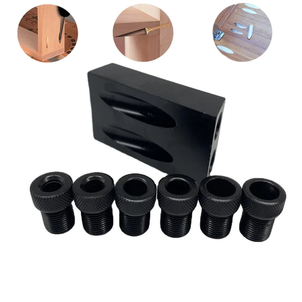 7pcs 6/8/10mm Pocket Hole Jig Woodworking Guide Oblique Drill Magnetic Back Dowel Kit Wood For Jointing | Инструменты
