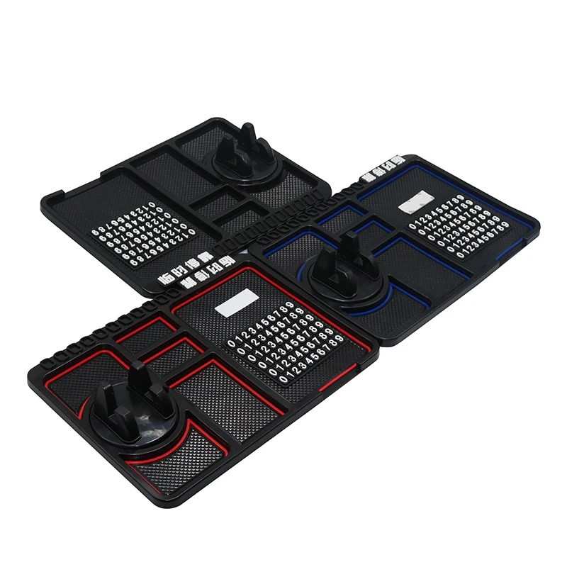 

5 pcs Pack Universal Portable Square Large Durable Slip Practical Multifunction Car Navigation Pad Car Interior Decoration Mat