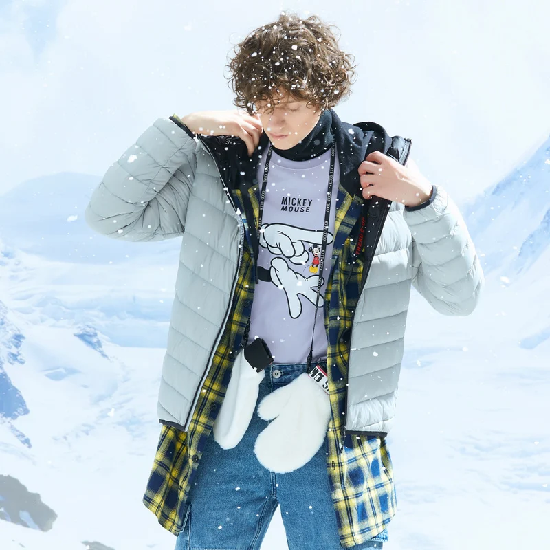 

Metersbonwe 2019 Down Jacket Men Light Winter Warm 90% White Duck Down Coat Camouflage Color Lining Man Coat Outwear