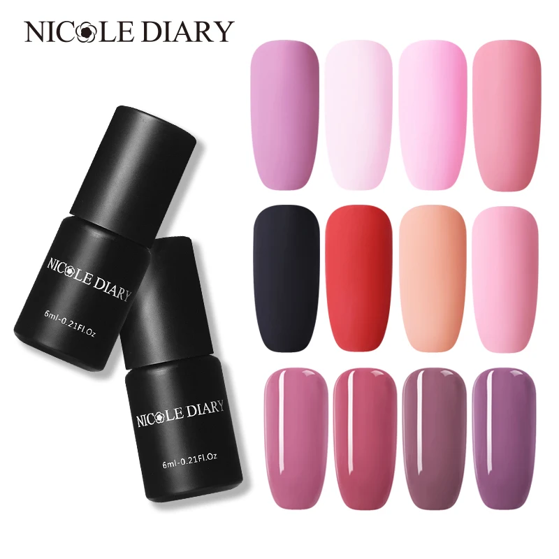 

NICOLE DIARY 6ml Colorful One Step Gel Polish Matte Soak Off Black Red Nail Gel Varnish Long lasting Manicure Nail Art