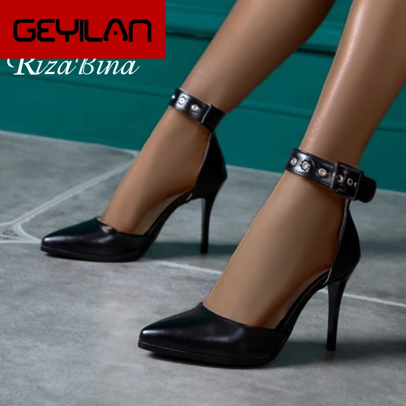

Size 33-50 Sexy Women Pumps Shoes Fashion Buckle Pointed Toe Shoes Women Modern Thin High Heels Solid Color Footwear