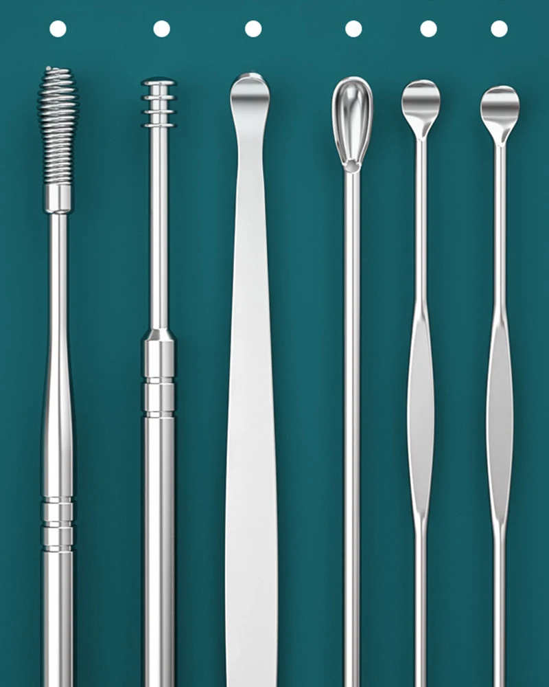 Description Picture 4 of item8pcs Ear Picking Tool Set Earwax Collector Stainless Steel Ear Wax Removal Curette Ear Spoon Cleaner Ear Cleaning Spoon Care