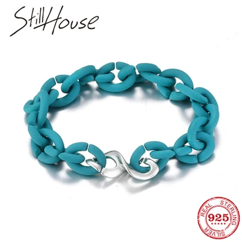 

number 8 Shape Beads High qualityr Men Bracelet color lake blue Hard Rubber accessories for women handmade Bracelets