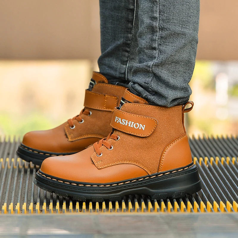 

Winter Baby Boy Casual Boots High Top Leather Boots Toddler Boy Anti Slip Work Shoe Kids Good Quality Winter Boys Boots With Fur