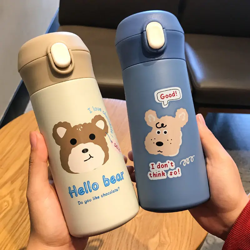 Cute Thermos Cup Milk Carton Water Bottle For Children Thermal Coffee