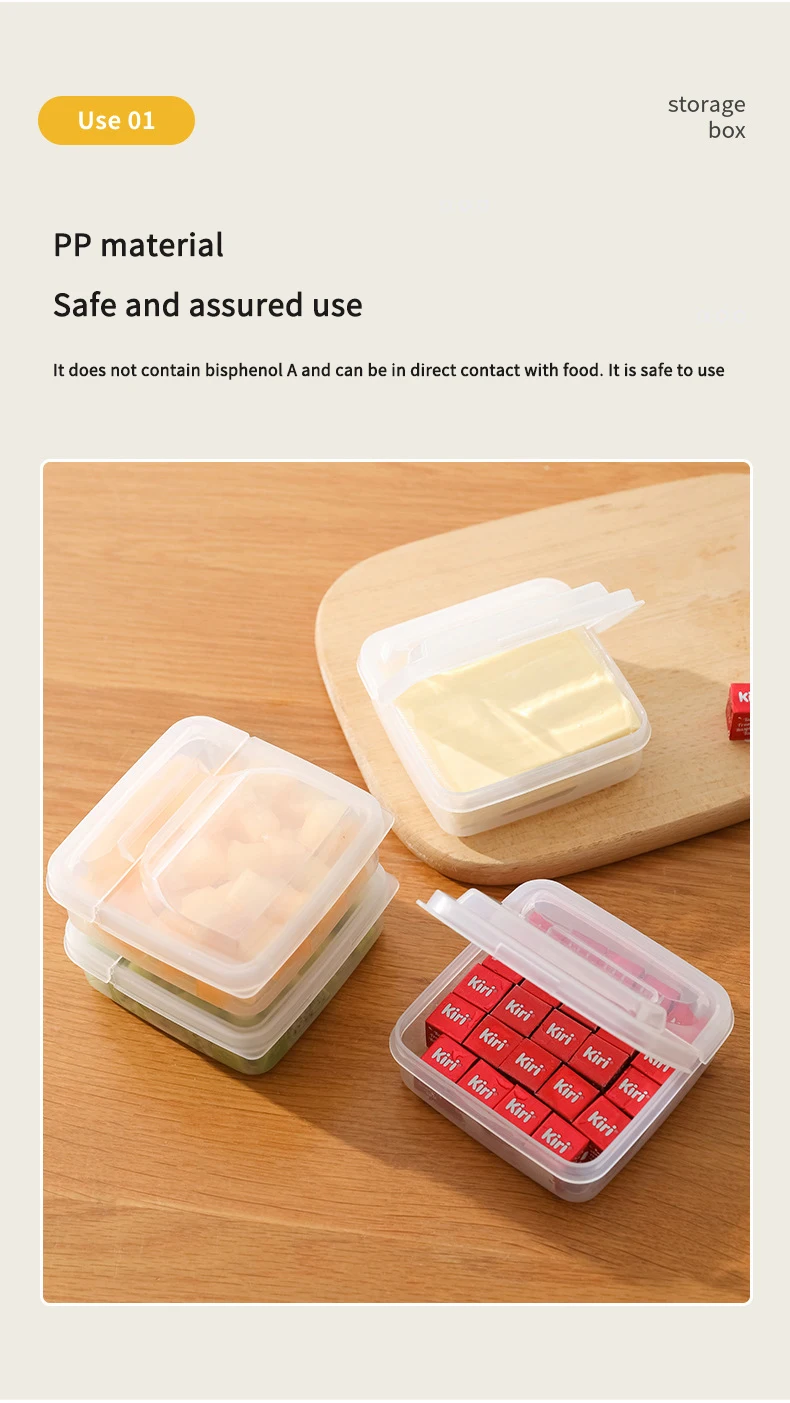 Transparent Cheese Slice Storage Box Fridge Butter Container Portable Refrigerator Fruit Vegetable Fresh-keeping Organizer Case
