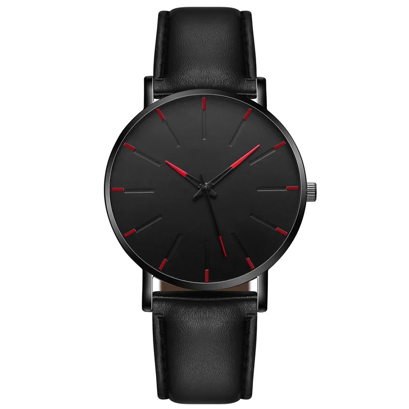 2022 Minimalist Men's Fashion Ultra Thin Watches Simple Men Business Leather Belt Quartz Watch Relogio Masculino