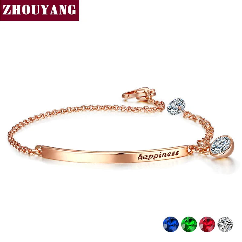 Blacelet для женщин OL Стиль кубический цирконий Розовое золото Цвет австрийский кристалл модный подарок ювелирной дружбы ZYH195