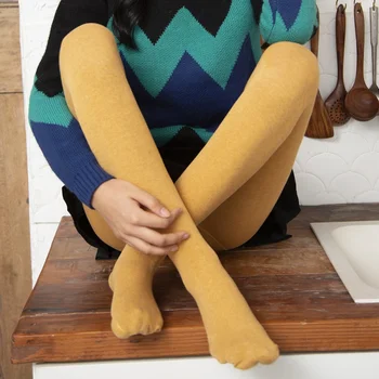 

Women Candy Color Warm Sexy Tights Seamless Pantyhose Autumn Winter Collant Solid Color Knitted Tights