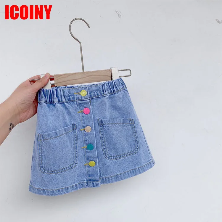 Джинсовые юбки для девочек рваные Короткие повседневные джинсовые малышей