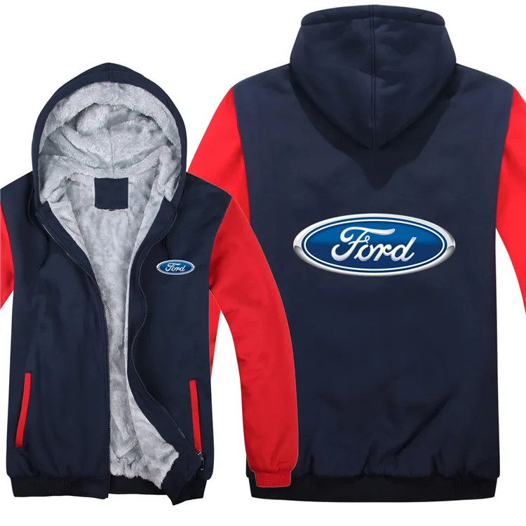 Зимние толстовки Ford, теплые мужские модные шерстяные куртки с подкладкой, мужские свитера с логотипами, мужские пальто - Цвет: as picture